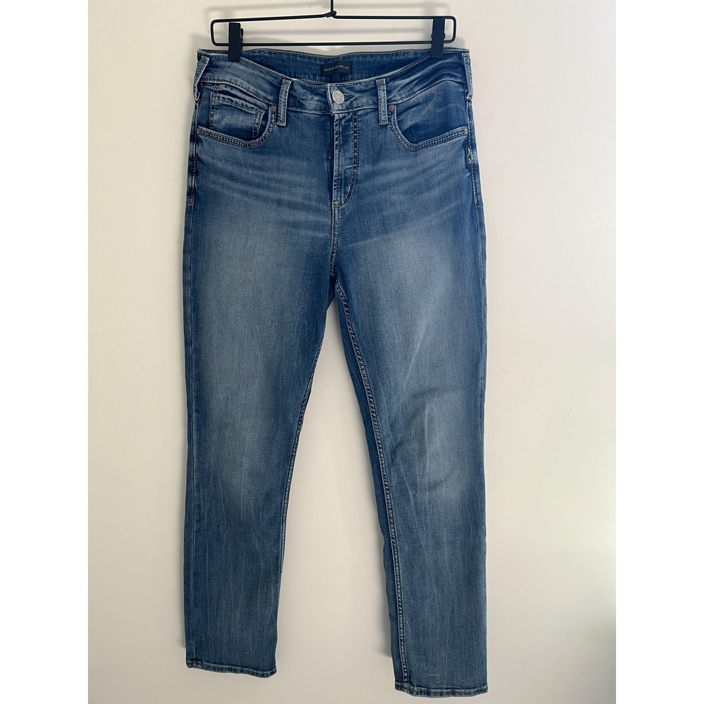 Silver Jeans Co Avery Straight Jeans Womens W32 L31 Blue Denim High Rise Stretch
